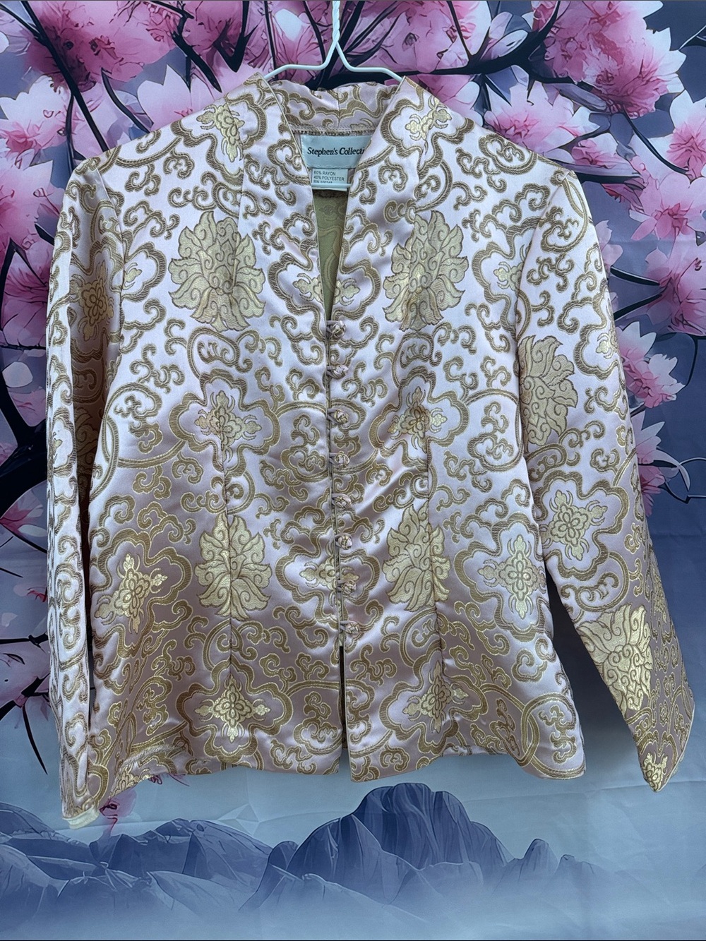 Pink & Gold Brocade Jacket - Picture 8 of 10